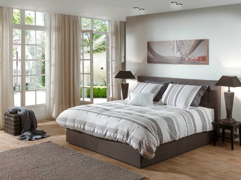 Yellow Dekbedovertrek Melanie Brilliant White - Voorzijde: 75% Katoen, 25% Polyester / Achterzijde: 100% Katoen-Perkal