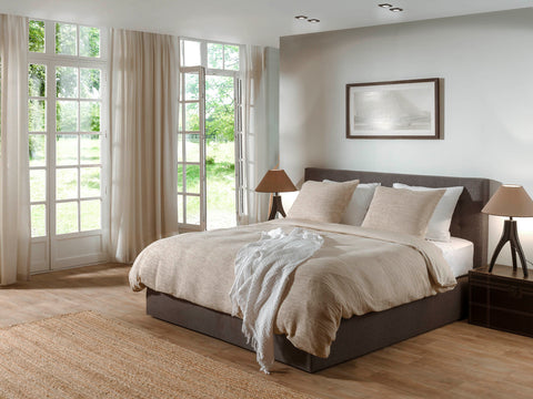 Yellow Dekbedovertrek Violette Mojave Sand - Voor: 100% Tencel-Wafel / Achter: 100% Katoen-Perkal