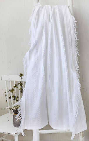 Yellow Plaid Timeo Brilliant White - 100% Katoen-Wafel