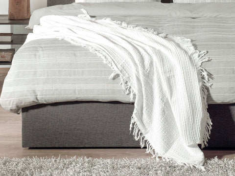 Yellow Plaid Timeo Brilliant White - 100% Katoen-Wafel