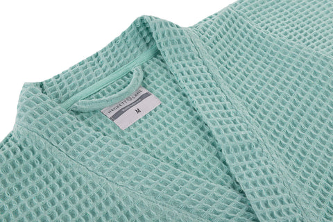 Heckettlane Badjas Wafel Sea Green 65% Gerecycled Katoen 35% Andere Vezels