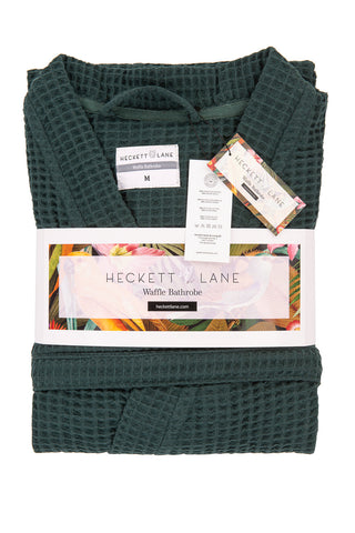 Heckettlane Badjas Wafel Army Green 65% Gerecycled Katoen 35% Andere Vezels