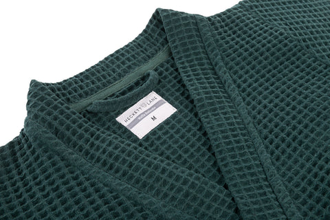 Heckettlane Badjas Wafel Army Green 65% Gerecycled Katoen 35% Andere Vezels