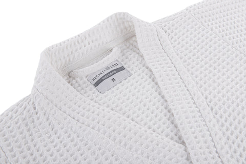 Heckettlane Badjas Wafel Super White 65% Gerecycled Katoen 35% Andere Vezels