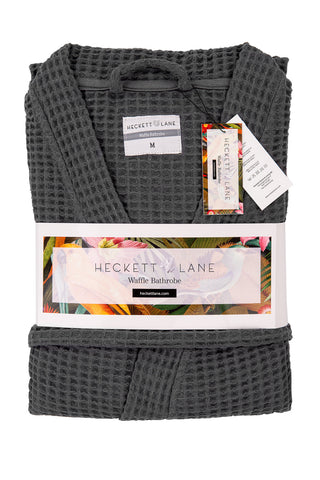 Heckettlane Badjas Wafel Steel Grey 65% Gerecycled Katoen 35% Andere Vezels