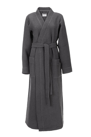 Heckettlane Badjas Wafel Steel Grey 65% Gerecycled Katoen 35% Andere Vezels