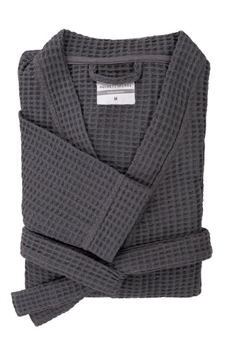 Heckettlane Badjas Wafel Steel Grey 65% Gerecycled Katoen 35% Andere Vezels