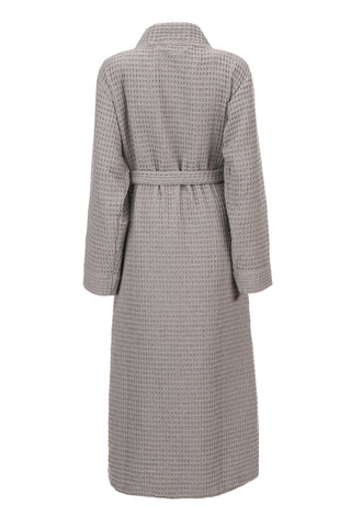 Heckettlane Badjas Wafel Melange Grey 65% Gerecycled Katoen 35% Andere Vezels