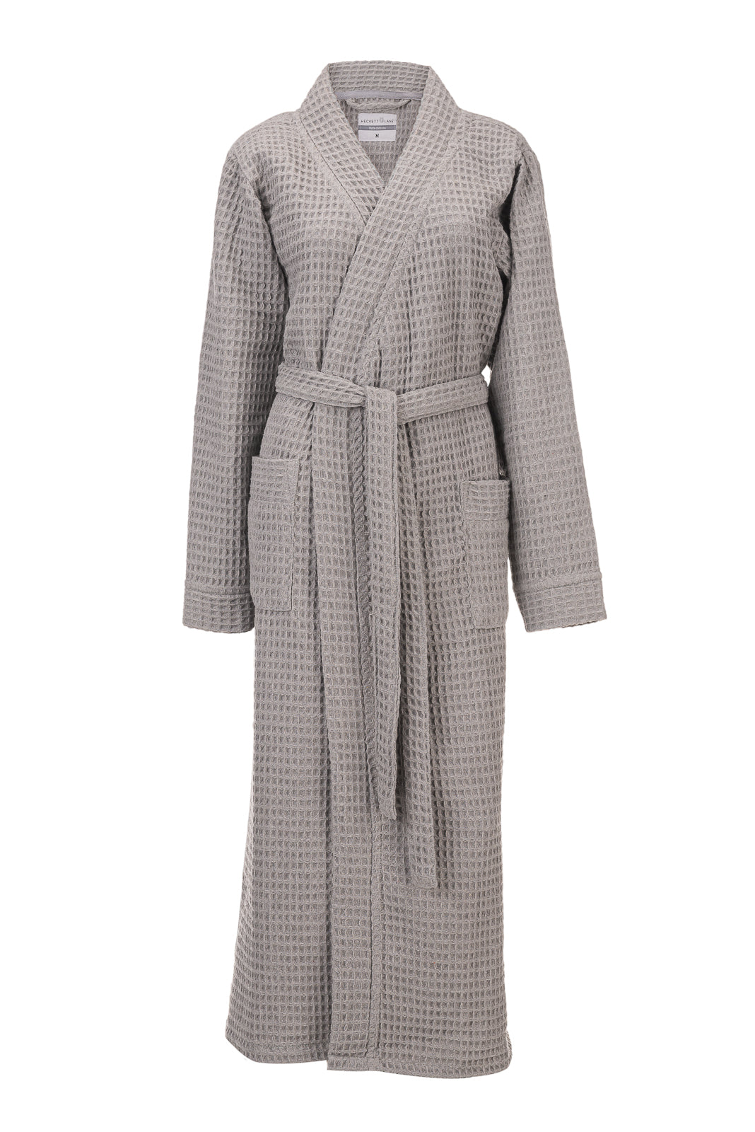 Heckettlane Badjas Wafel Melange Grey 65% Gerecycled Katoen 35% Andere Vezels