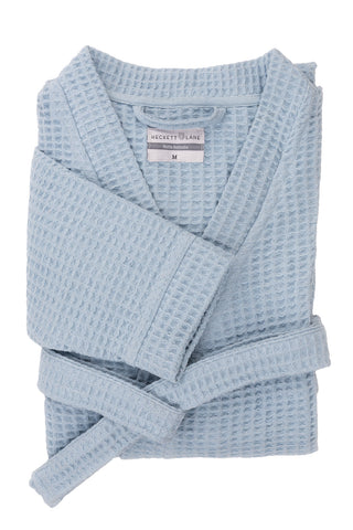 Heckettlane Badjas Wafel Ice Blue 65% Gerecycled Katoen 35% Andere Vezels