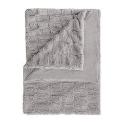 Plaid Delphi Lava Grey - Polyester Fake Fur