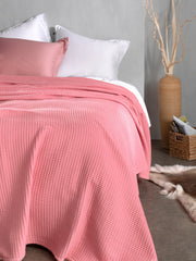 Sprei Wafel Baby Pink - Gerecycled Katoen