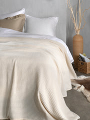 Sprei Wafel Ivory White - Gerecycled Katoen