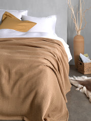 Sprei Wafel Pale Khaki - Gerecycled Katoen