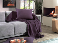 Kussensloop Wafel Velvet Purple - 100% Katoen