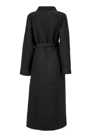 Heckettlane Badjas Wafel Midnight Black 65% Gerecycled Katoen 35% Andere Vezels